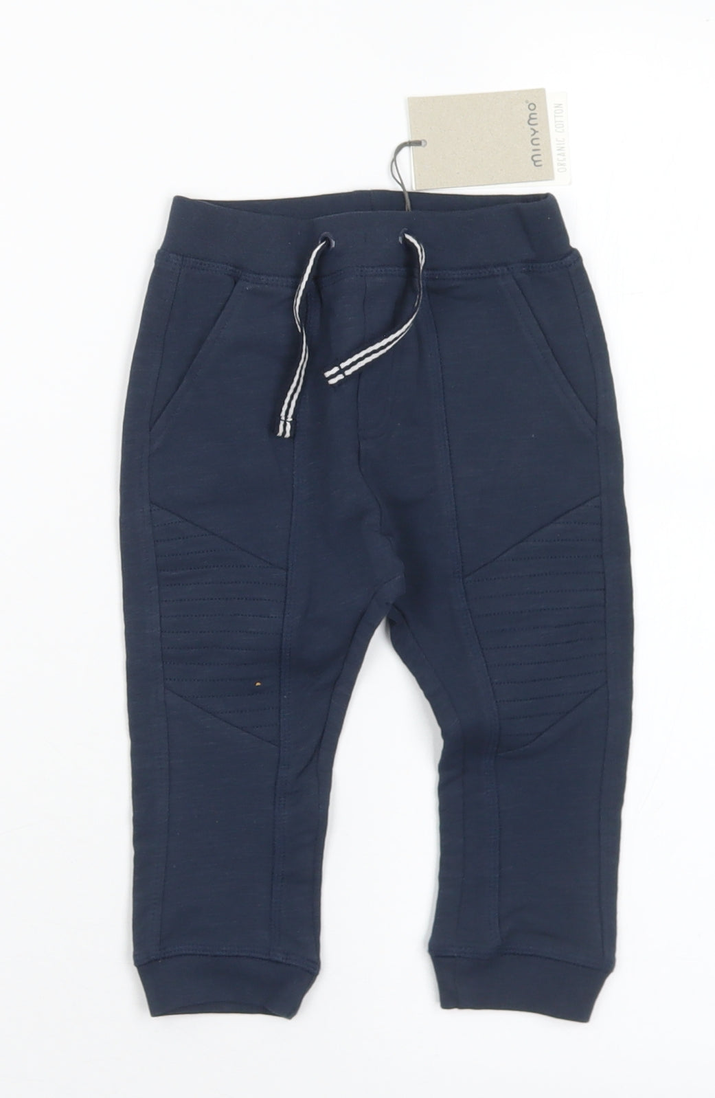 Minymo Boys Blue  Cotton Jogger Trousers Size 12 Months