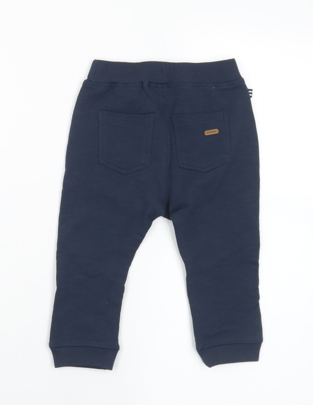 Minymo Boys Blue  Cotton Jogger Trousers Size 12 Months