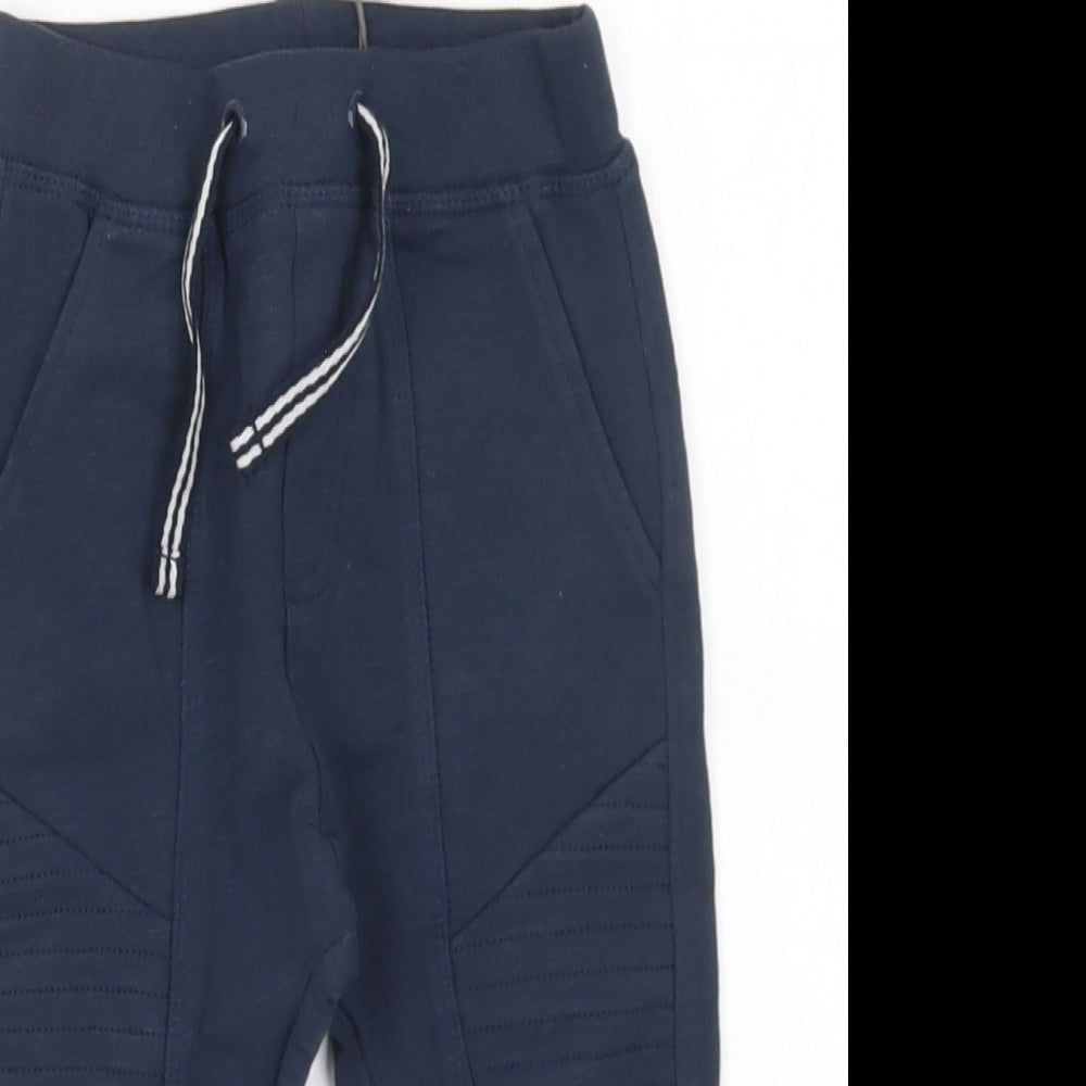 Minymo Boys Blue  Cotton Jogger Trousers Size 12 Months