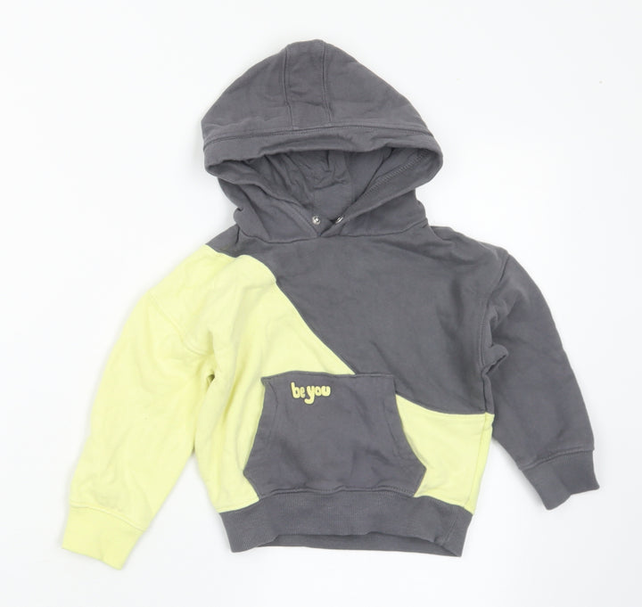 Primark Girls Yellow Cotton Pullover Hoodie Size 3-4 Years - be you