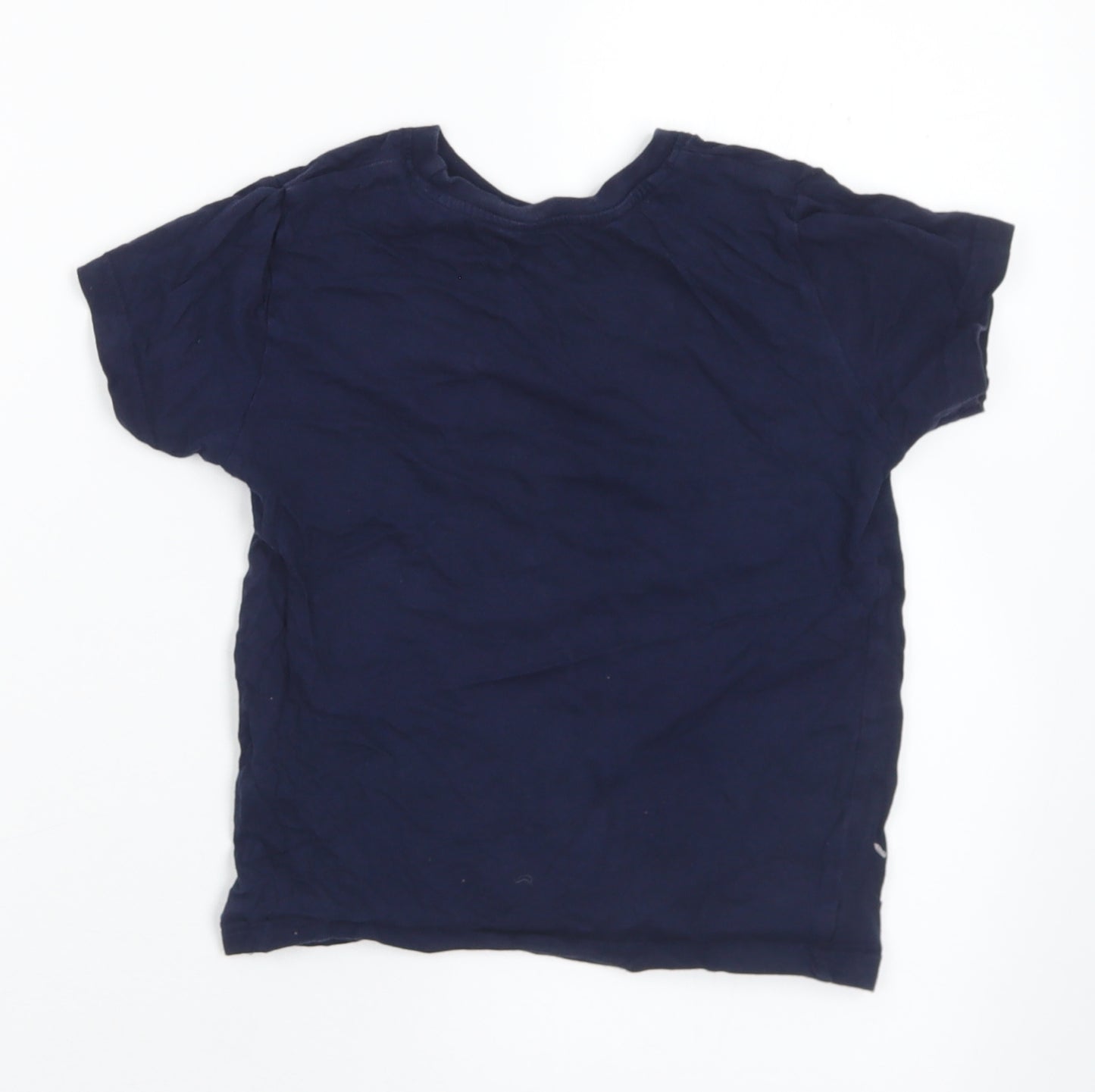 Primark Boys Blue  Cotton Basic T-Shirt Size 5-6 Years Crew Neck  - Legend