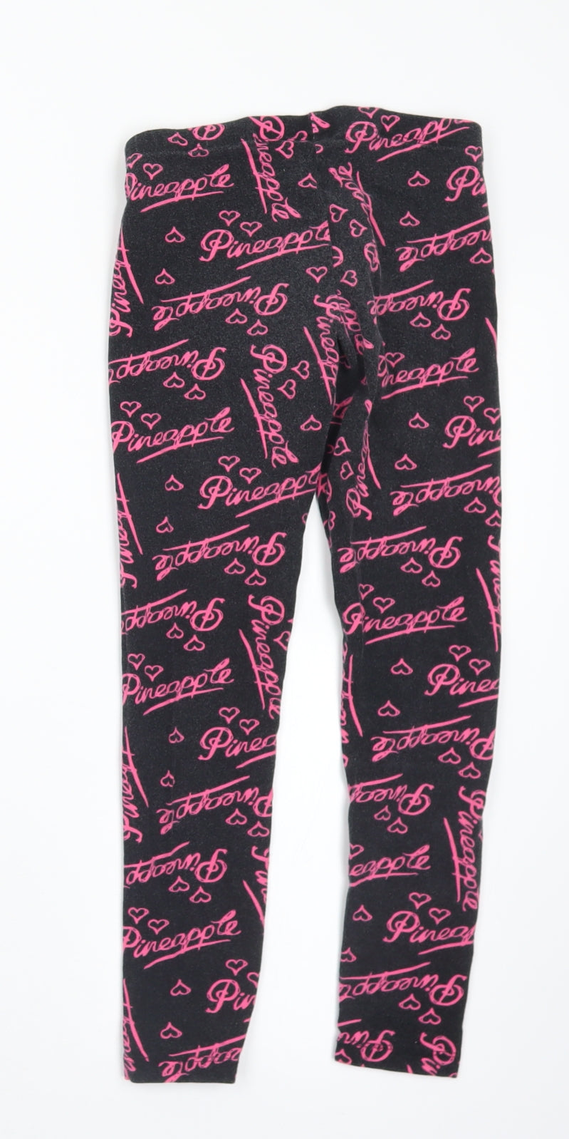Pineapple Girls Black Geometric Polyester Pedal Pusher Trousers Size 9-10 Years    - Pineapple