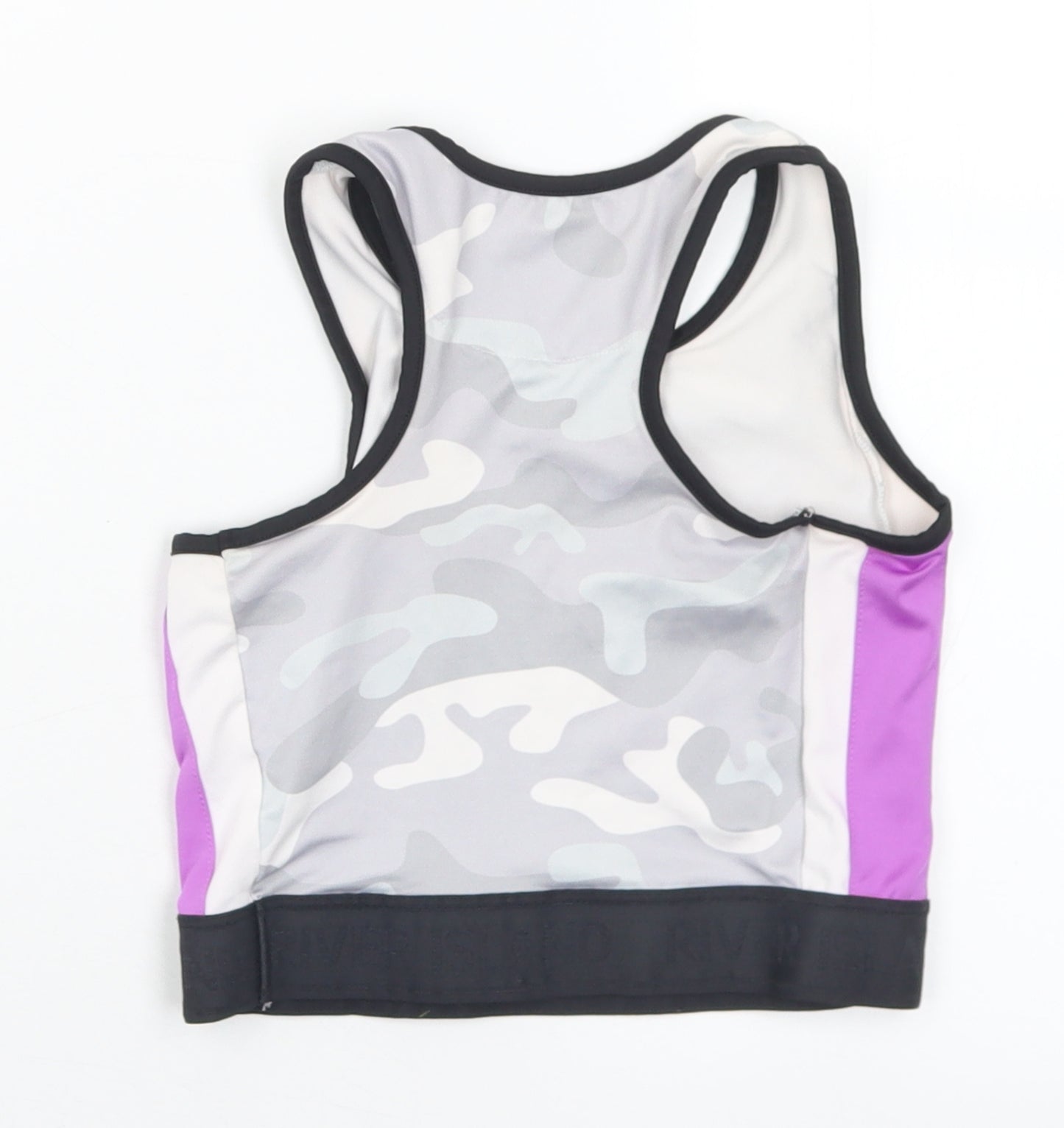 River Island Girls Multicoloured Camouflage Polyester Cropped Tank Size 11-12 Years Round Neck