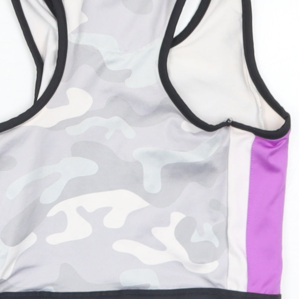 River Island Girls Multicoloured Camouflage Polyester Cropped Tank Size 11-12 Years Round Neck