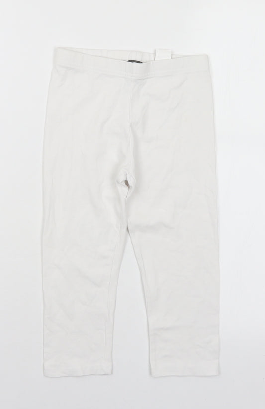 Primark Girls White  Cotton Pedal Pusher Trousers Size 8-9 Years  Regular