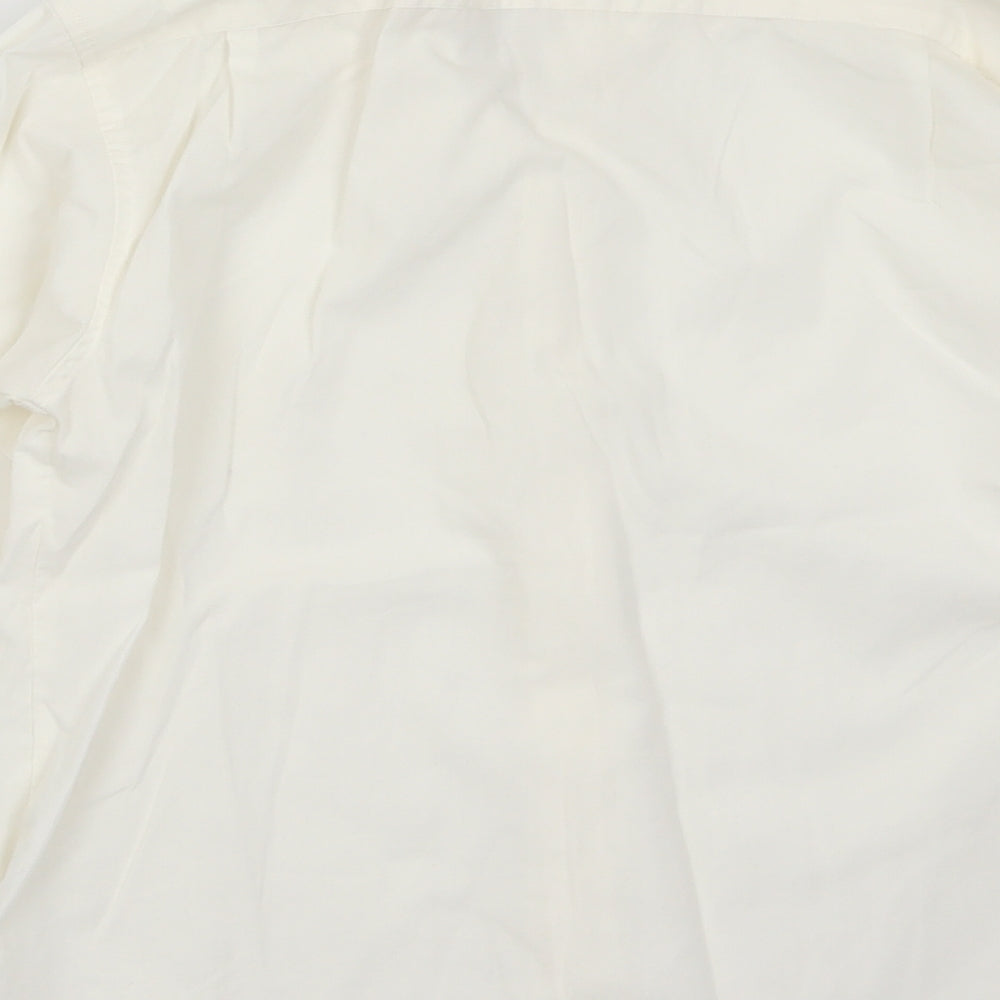Jean Yves Boys Ivory  Polyester Basic Button-Up One Size Collared Button - Collar Size 12.5
