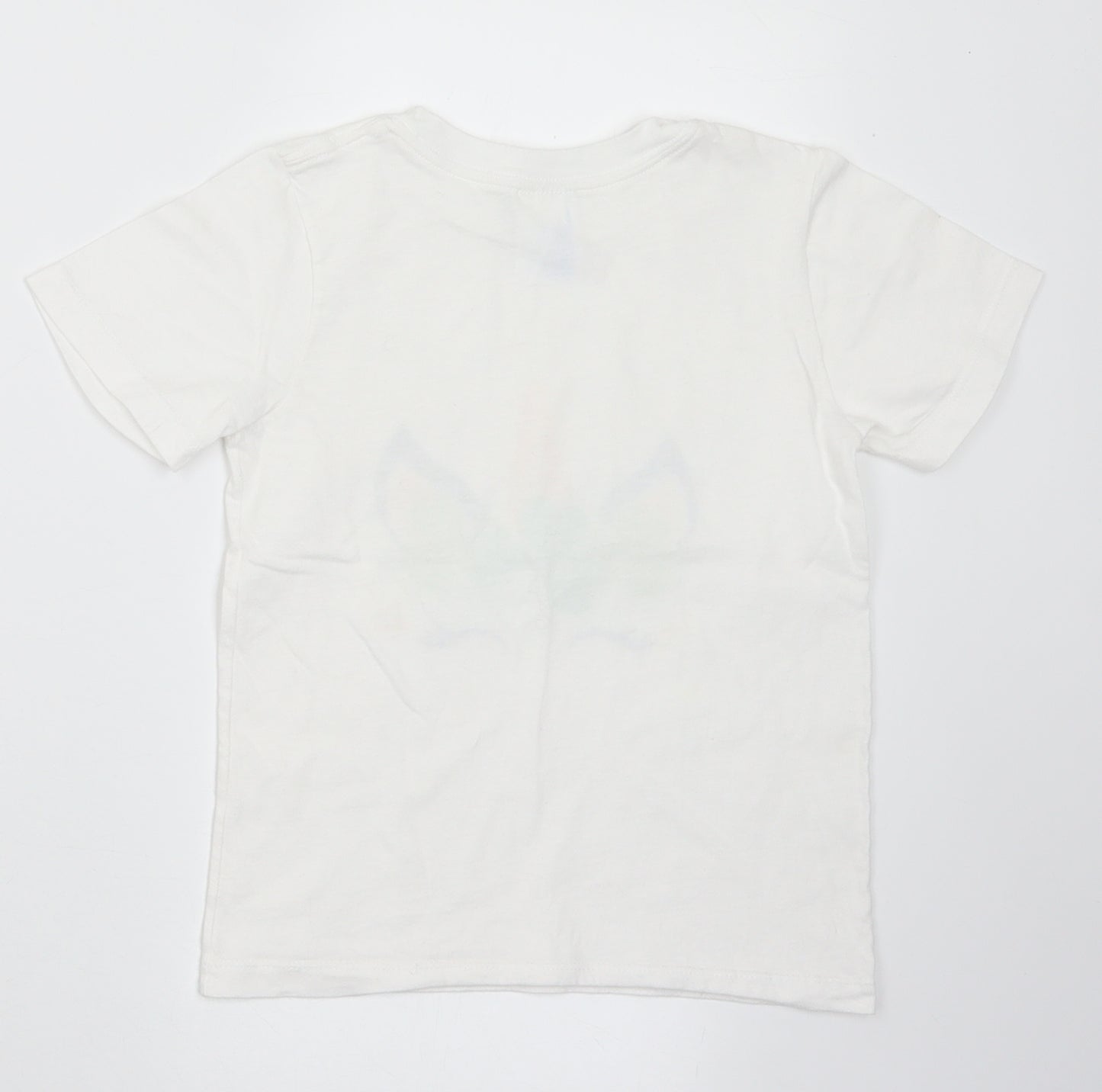 Port & Company Girls White  Cotton Basic T-Shirt Size 4 Years Crew Neck  - Unicorn