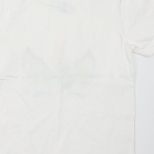 Port & Company Girls White  Cotton Basic T-Shirt Size 4 Years Crew Neck  - Unicorn