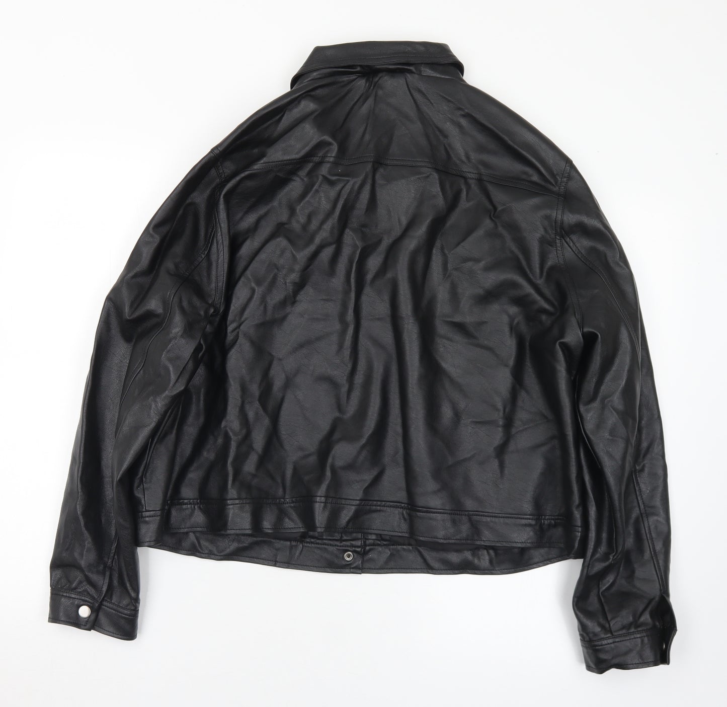 Simply Be Womens Black Geometric  Jacket Coat Size 26  Snap - Stars