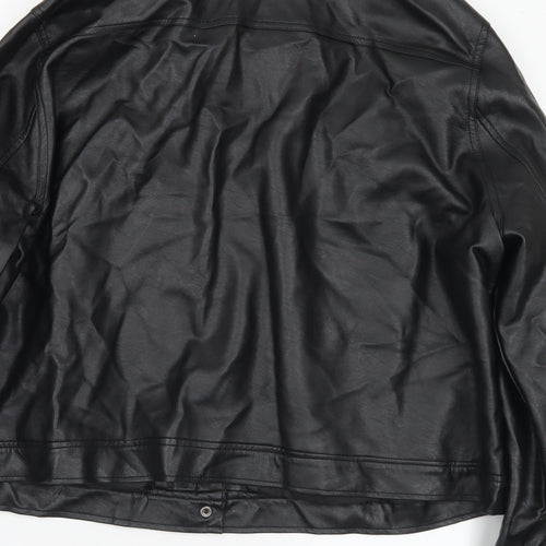 Simply Be Womens Black Geometric  Jacket Coat Size 26  Snap - Stars