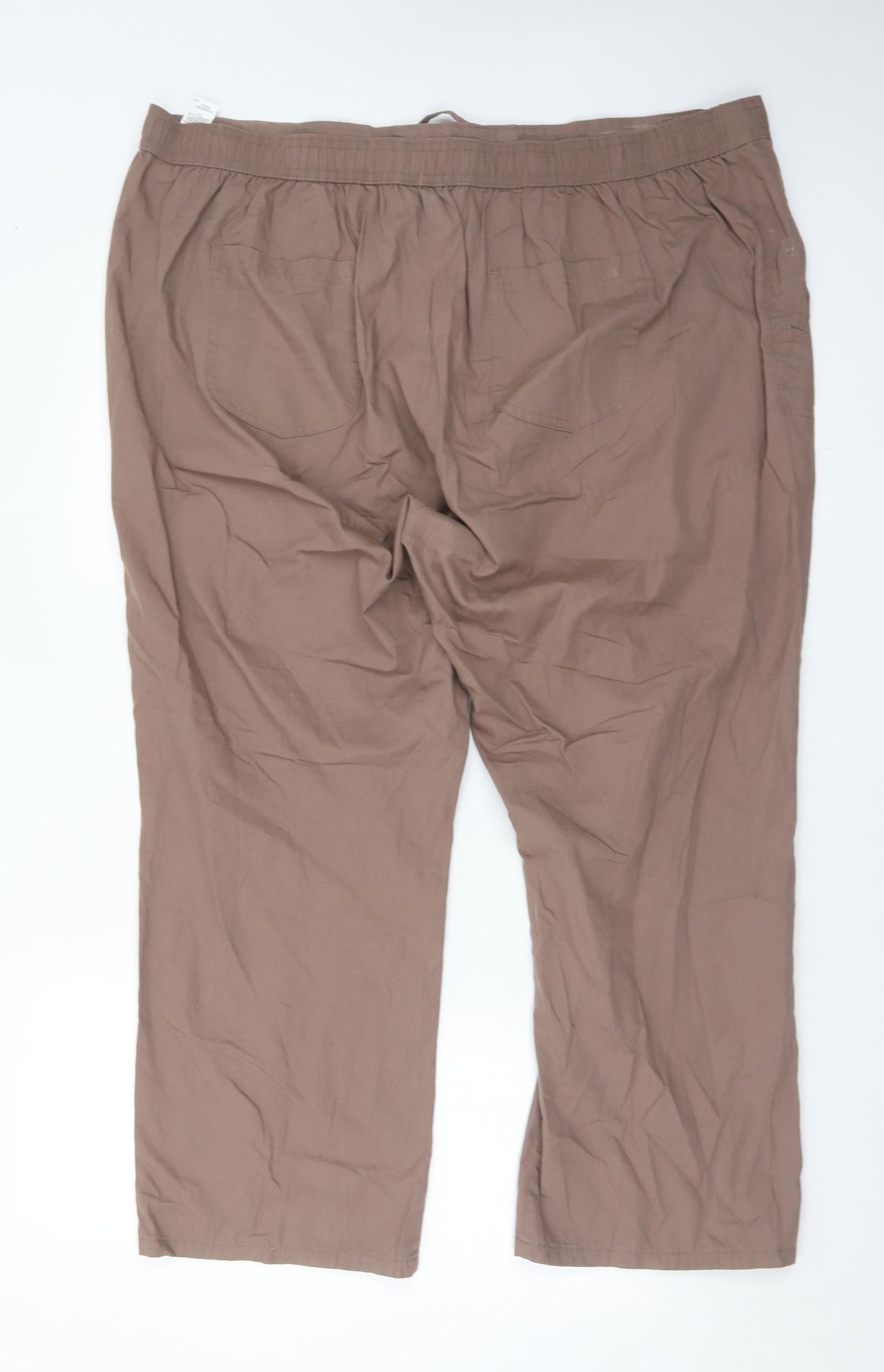 Marks and Spencer Womens Brown  Cotton Chino Trousers Size 22 L28 in Regular