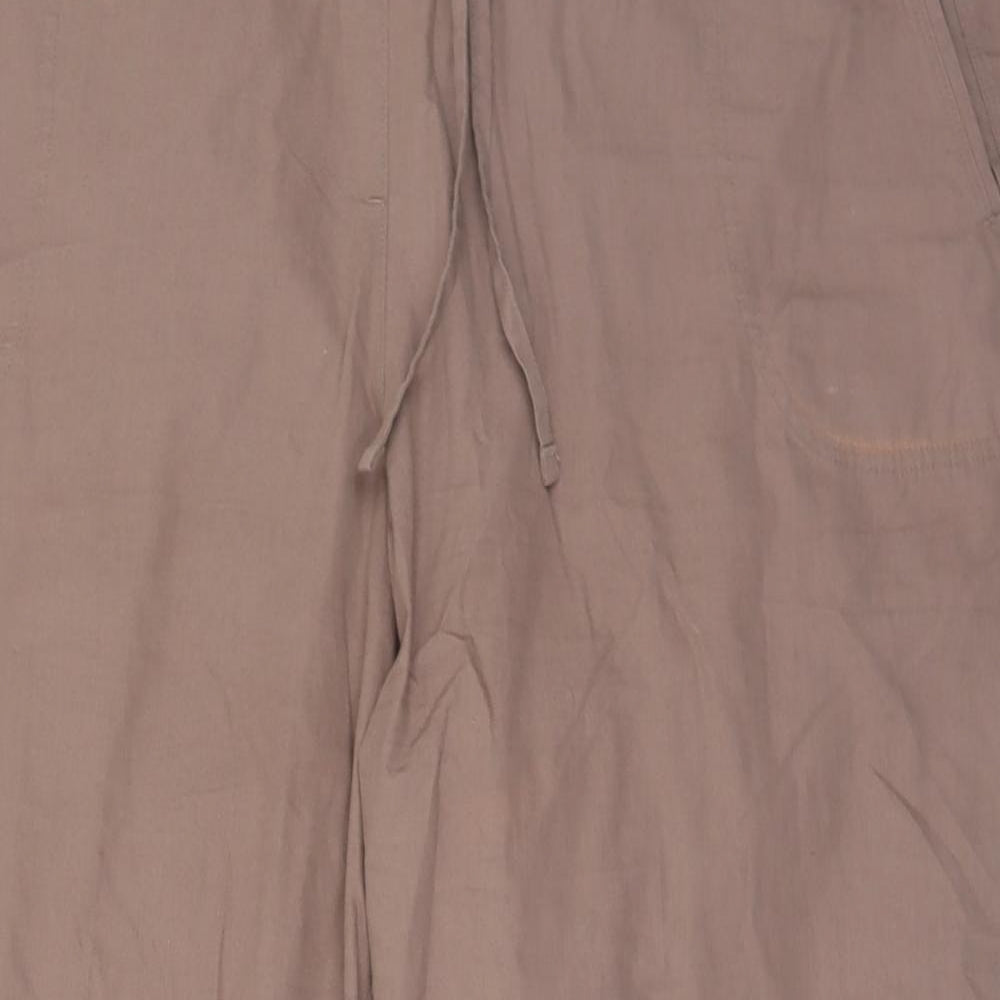 Marks and Spencer Womens Brown  Cotton Chino Trousers Size 22 L28 in Regular