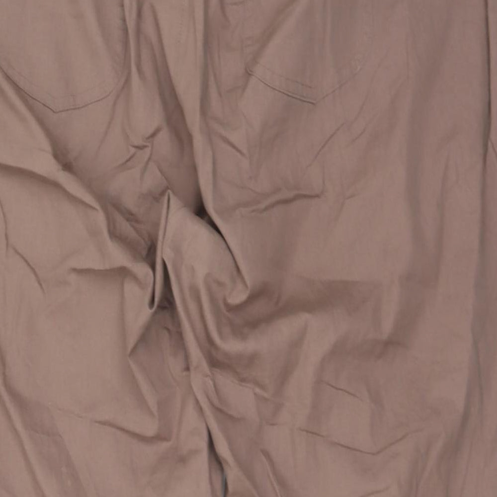 Marks and Spencer Womens Brown  Cotton Chino Trousers Size 22 L28 in Regular