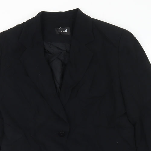 Linea Womens Black  Triacetate Jacket Suit Size 14