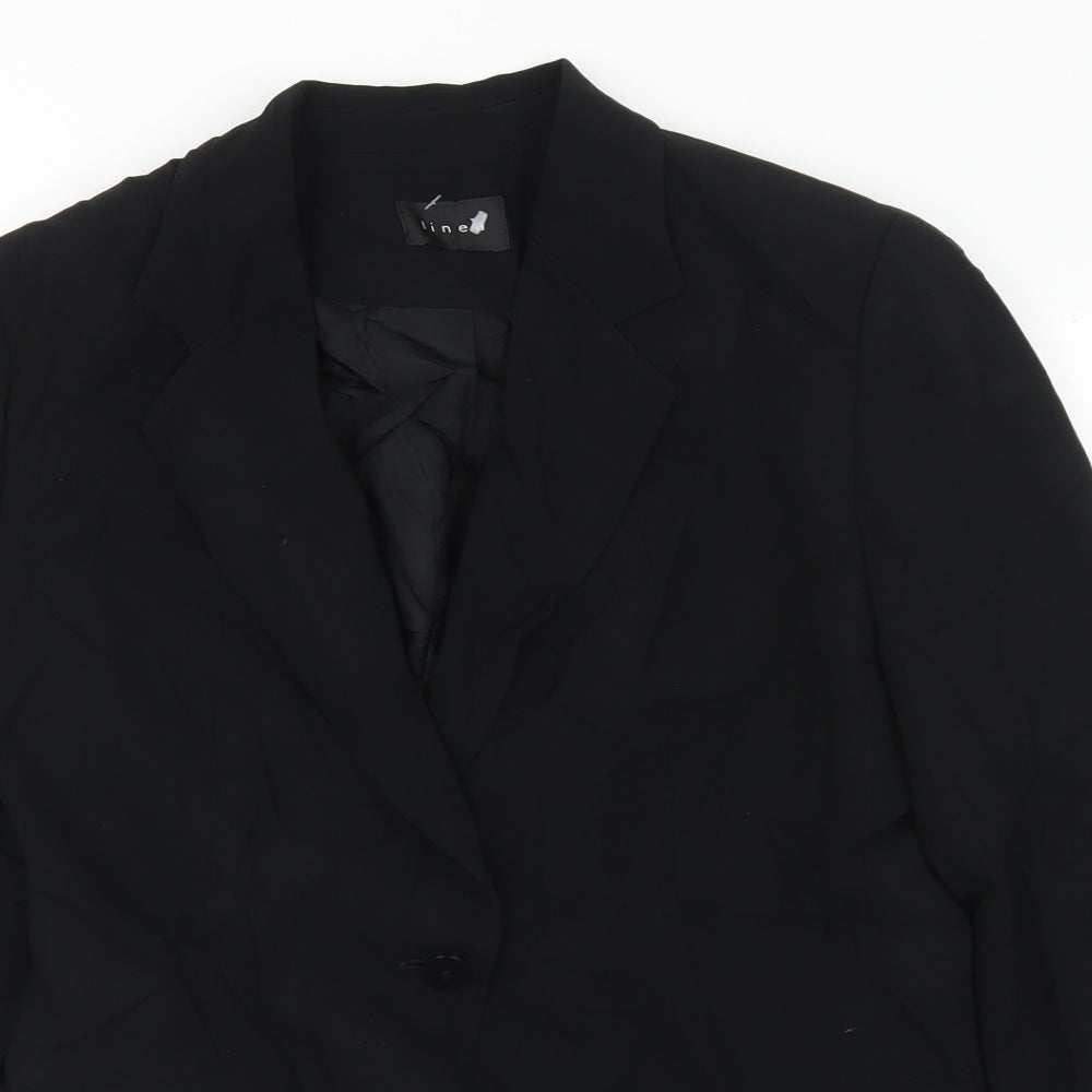 Linea Womens Black  Triacetate Jacket Suit Size 14