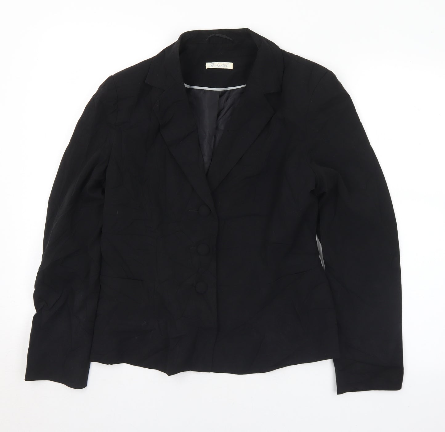 Berkertex Womens Black  Polyester Jacket Suit Jacket Size 12