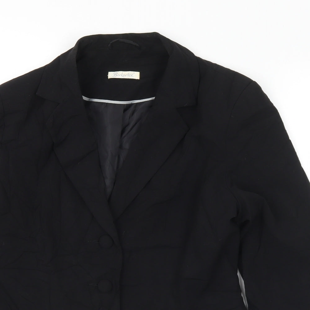 Berkertex Womens Black  Polyester Jacket Suit Jacket Size 12
