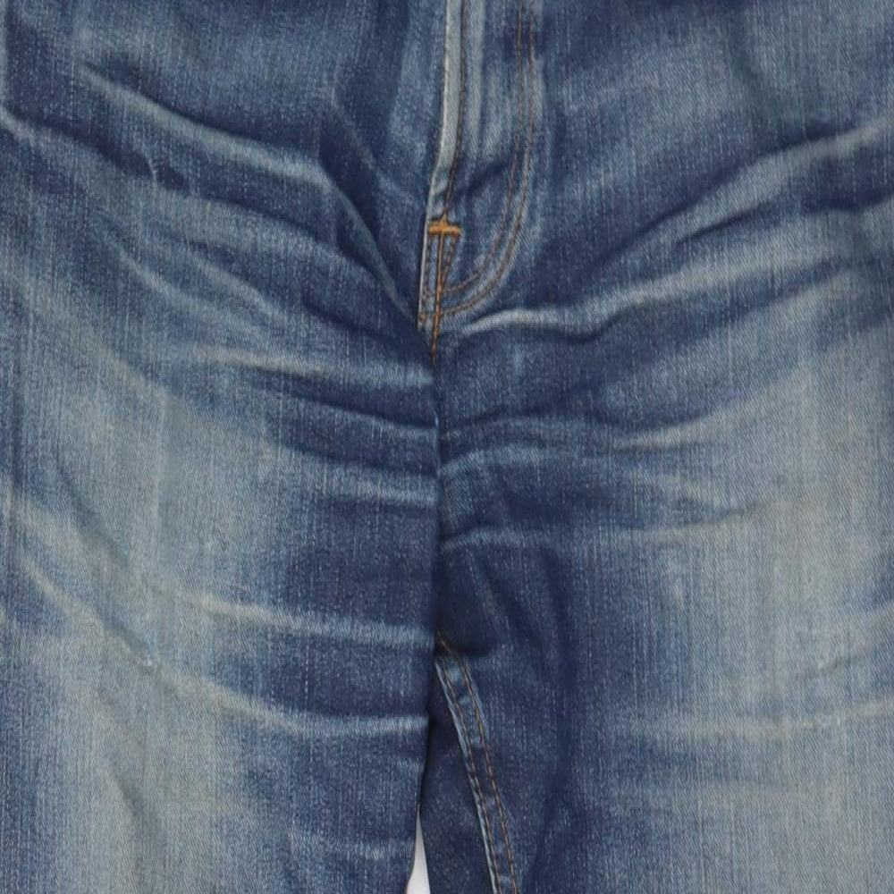 Maine Mens Blue  Cotton Straight Jeans Size 34 L29 in Regular Button