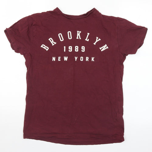 Primark Mens Purple  Cotton  T-Shirt Size S Crew Neck  - NYC