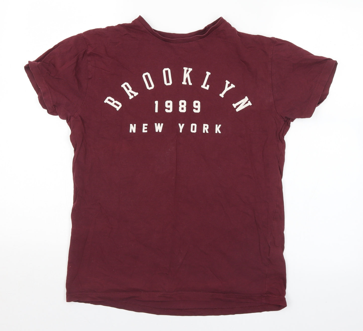 Primark Mens Purple  Cotton  T-Shirt Size S Crew Neck  - NYC