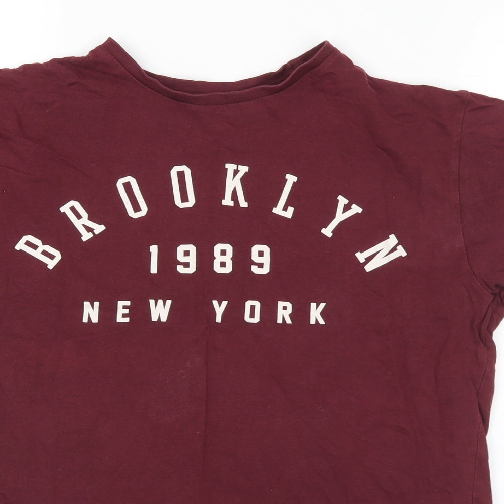 Primark Mens Purple  Cotton  T-Shirt Size S Crew Neck  - NYC