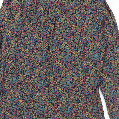 Soviet Mens Multicoloured Paisley Cotton  Button-Up Size M Collared Button