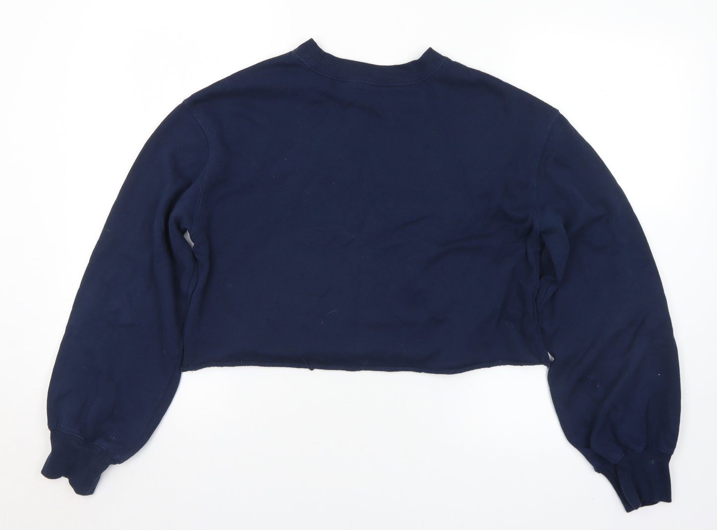 Divided Womens Blue  Cotton Pullover Sweatshirt Size M   - Cropped
