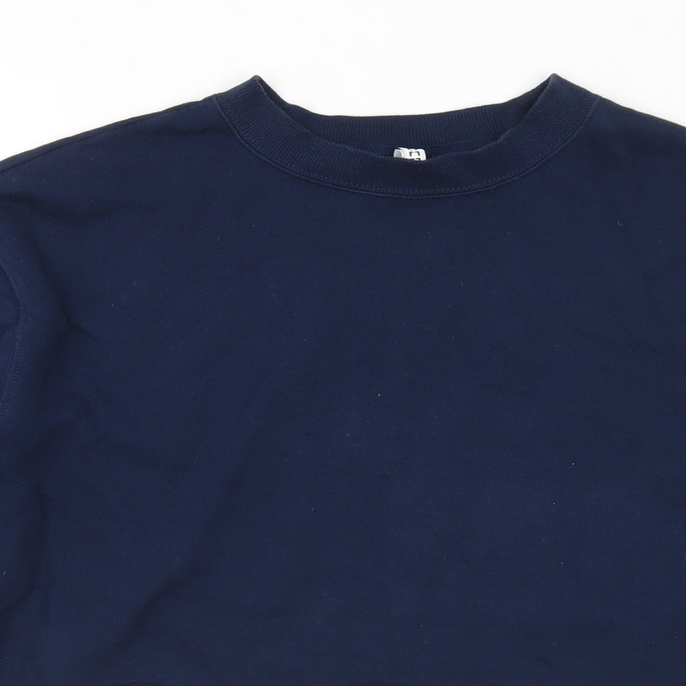 Divided Womens Blue  Cotton Pullover Sweatshirt Size M   - Cropped