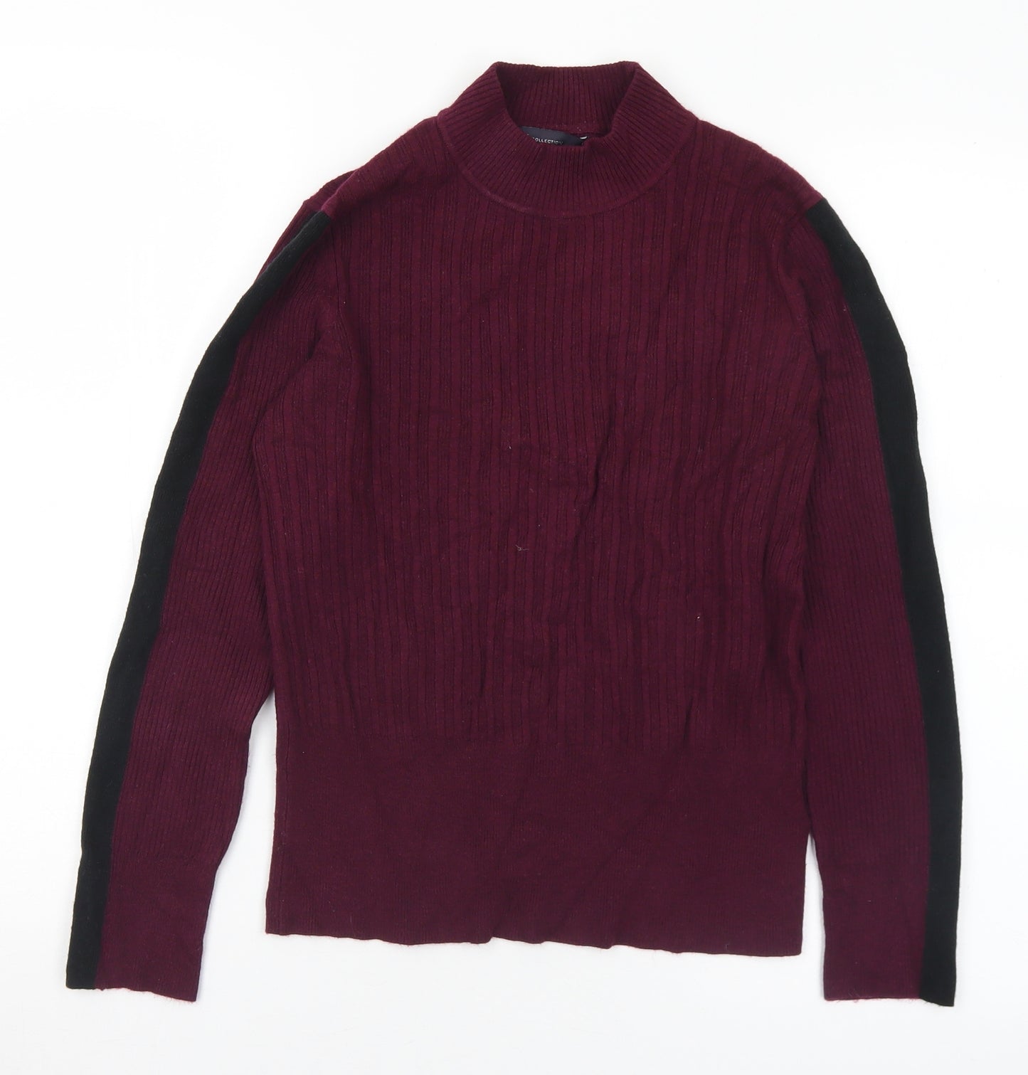 Marks and Spencer Womens Purple Mock Neck  Viscose Pullover Jumper Size 12