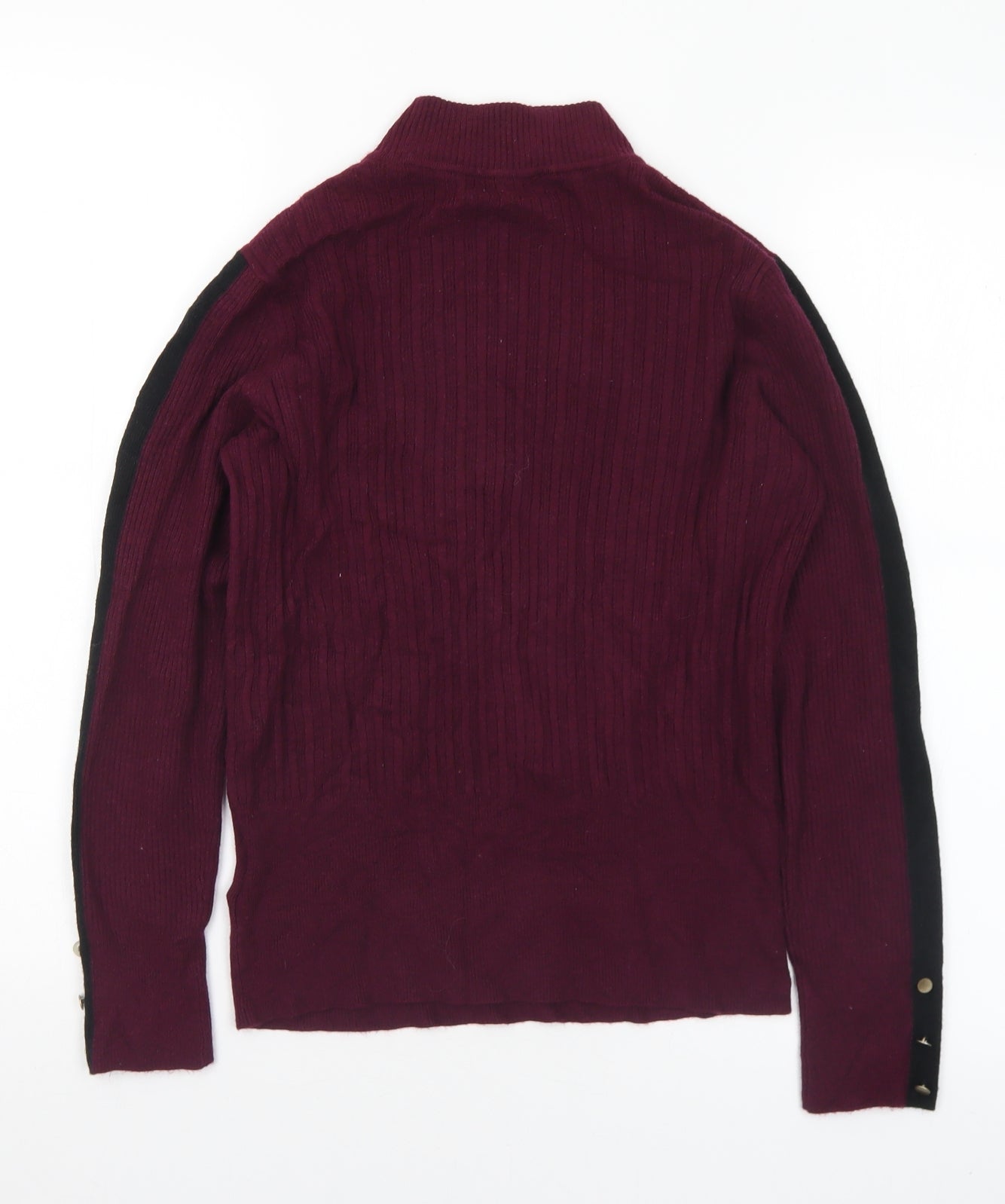 Marks and Spencer Womens Purple Mock Neck  Viscose Pullover Jumper Size 12