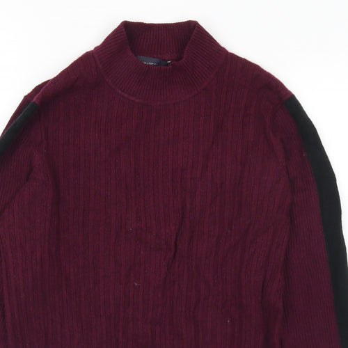 Marks and Spencer Womens Purple Mock Neck  Viscose Pullover Jumper Size 12