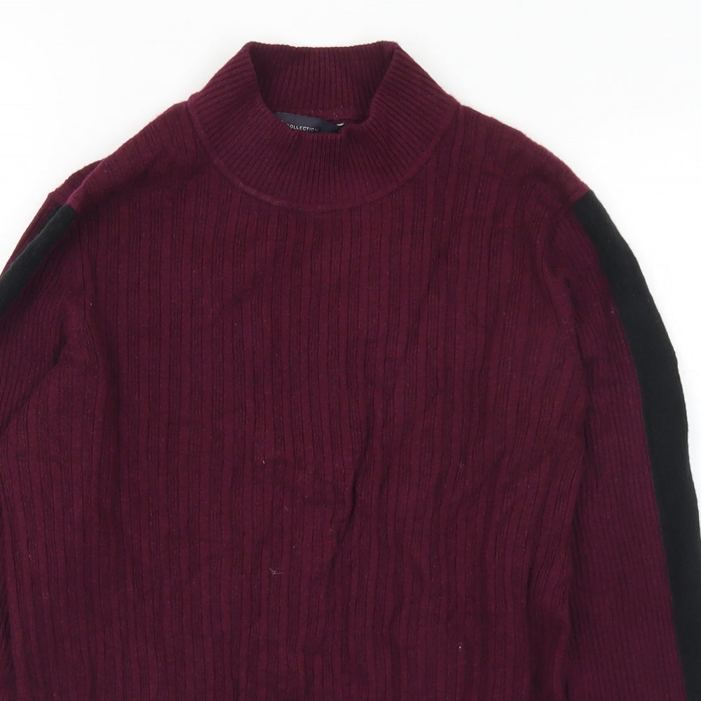 Marks and Spencer Womens Purple Mock Neck  Viscose Pullover Jumper Size 12