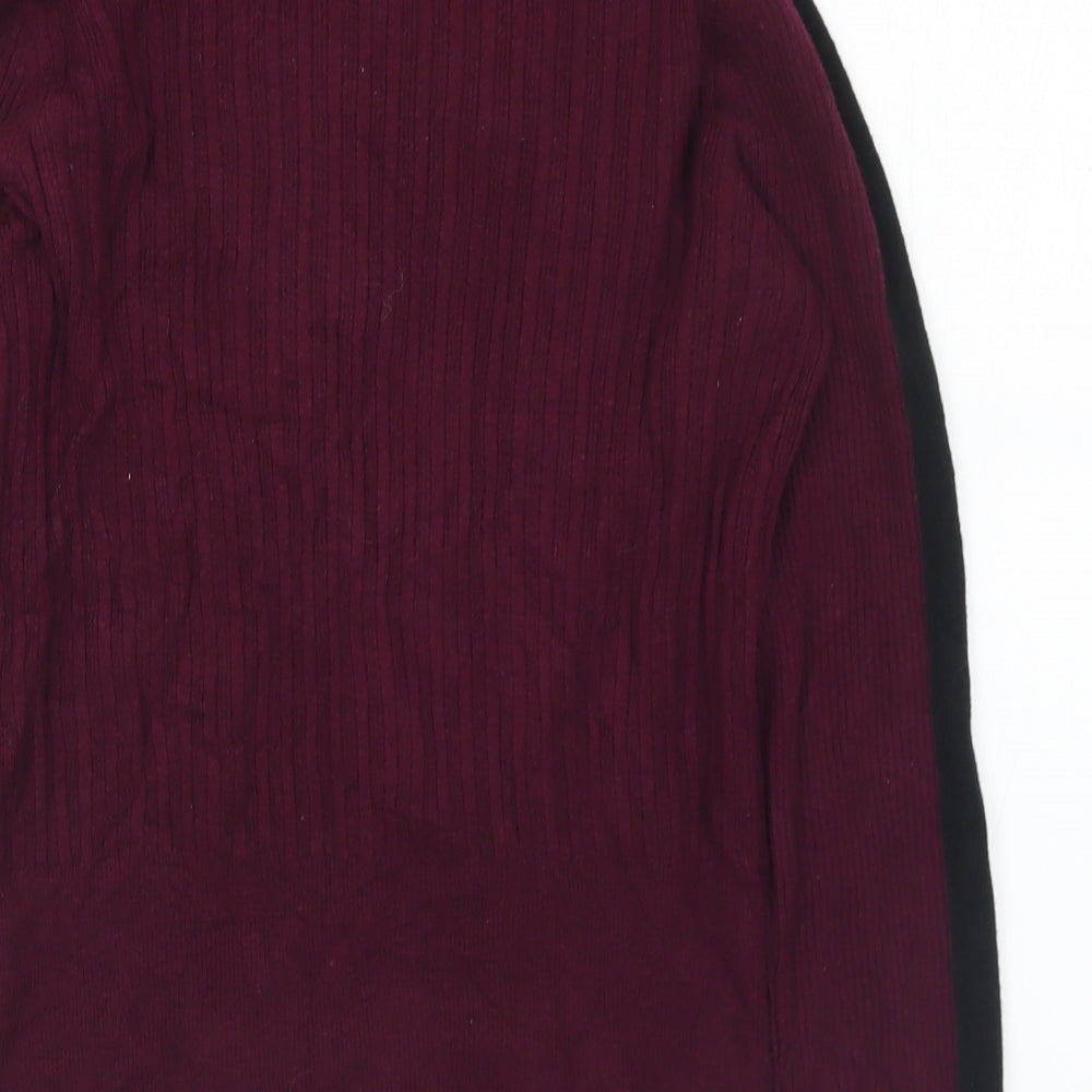 Marks and Spencer Womens Purple Mock Neck  Viscose Pullover Jumper Size 12