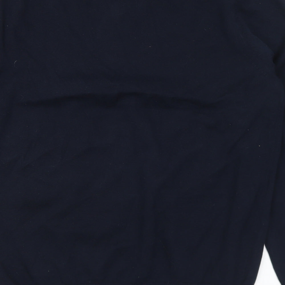 Marks and Spencer Mens Blue V-Neck  Cotton Pullover Jumper Size L