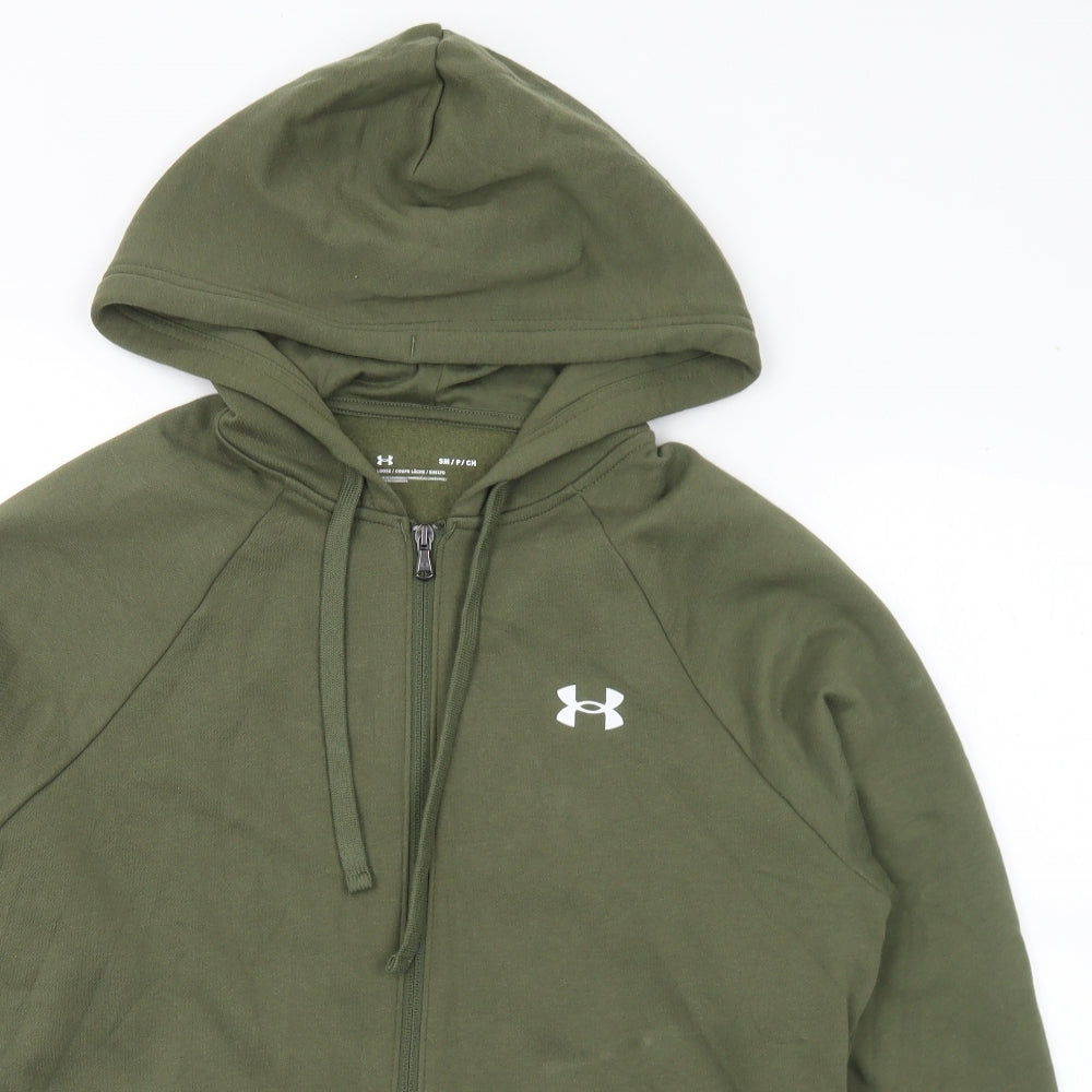 Under Amour Mens Green  Cotton Full Zip Hoodie Size S   - Logo