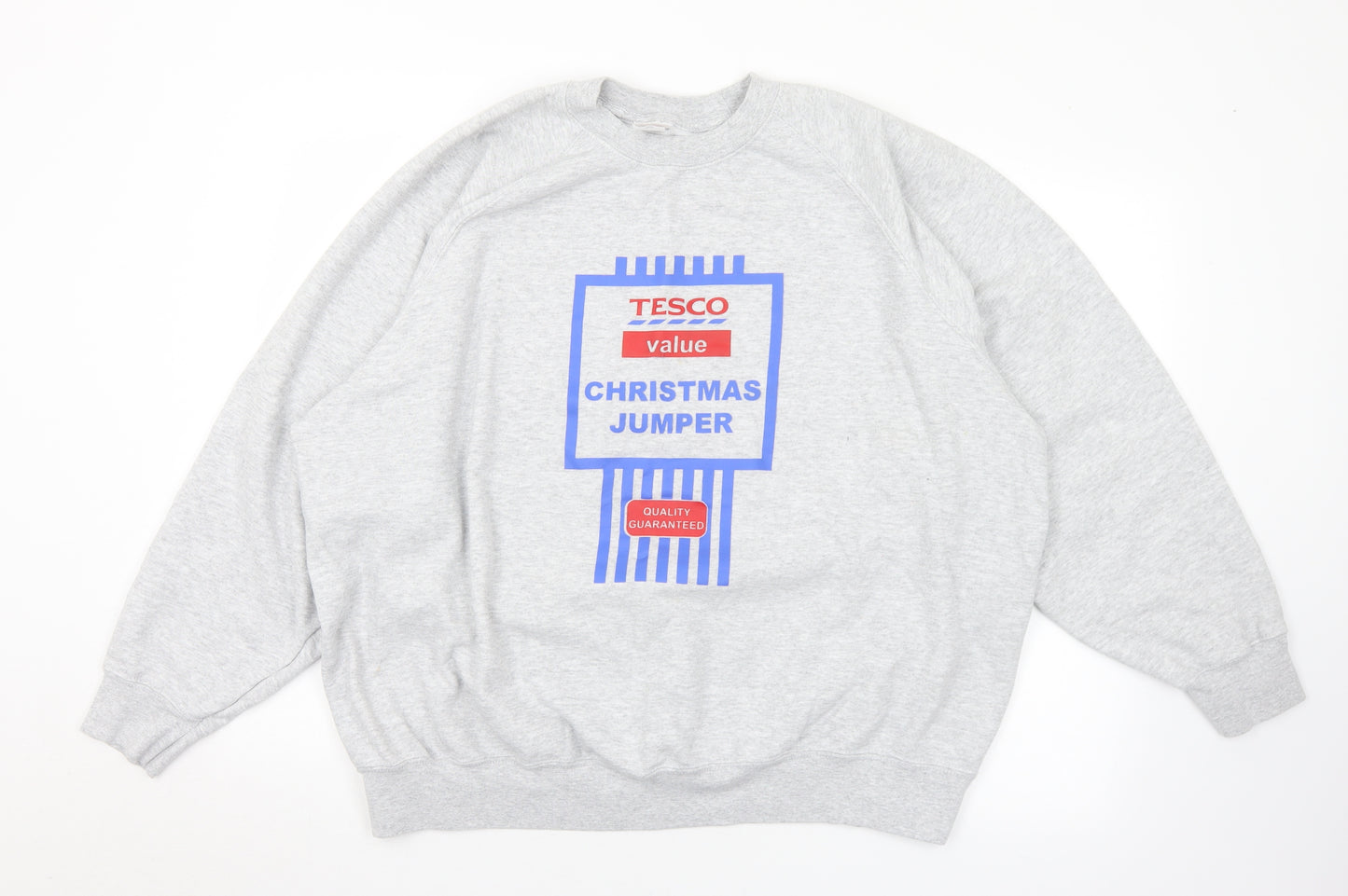 Fruit of the Loom Mens Grey  Cotton Pullover Sweatshirt Size 2XL   - Christmas