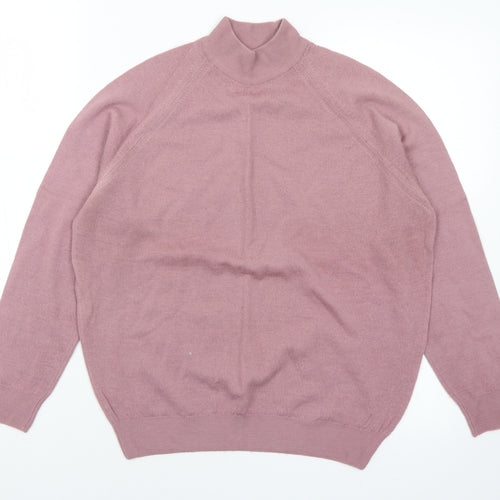 Preworn Womens Purple Mock Neck  Acrylic Pullover Jumper Size M