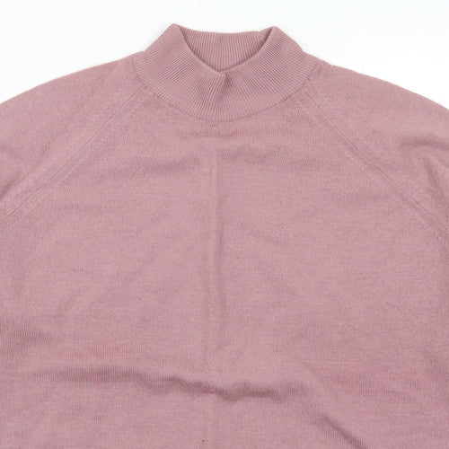 Preworn Womens Purple Mock Neck  Acrylic Pullover Jumper Size M