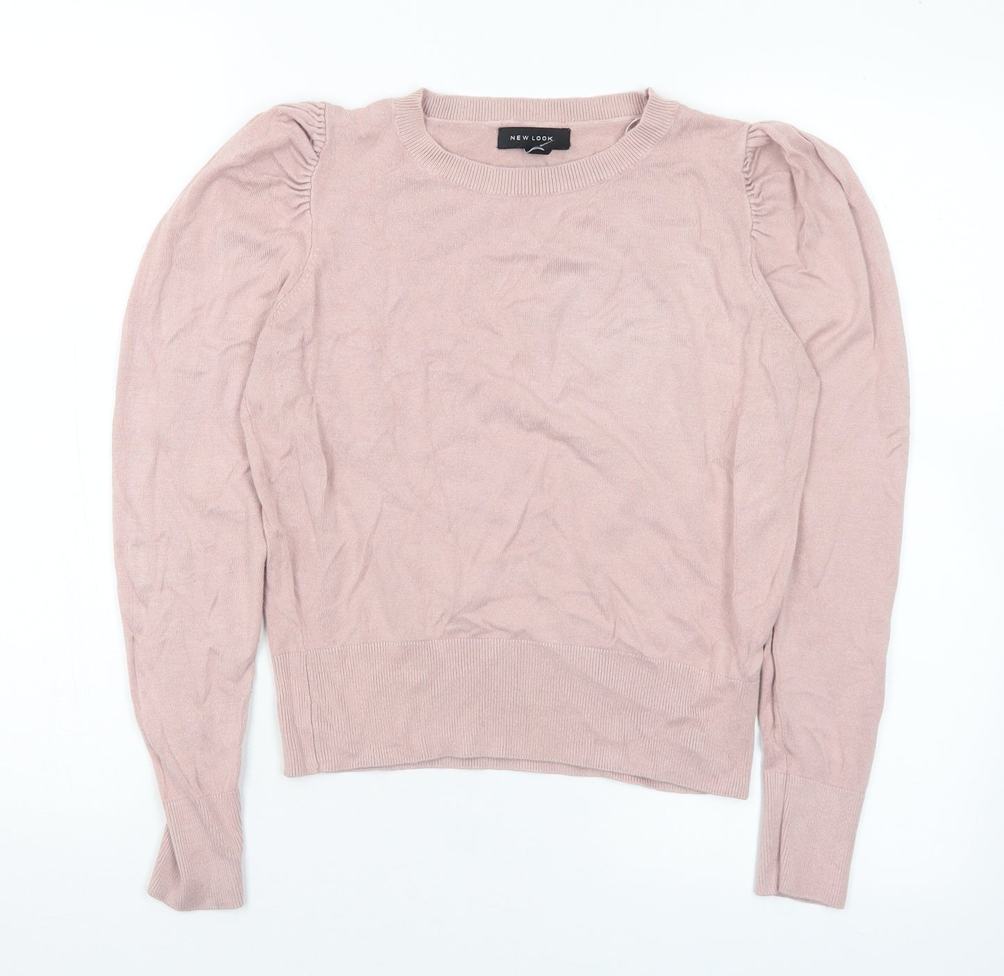New Look Womens Pink Round Neck  Viscose Pullover Jumper Size 12