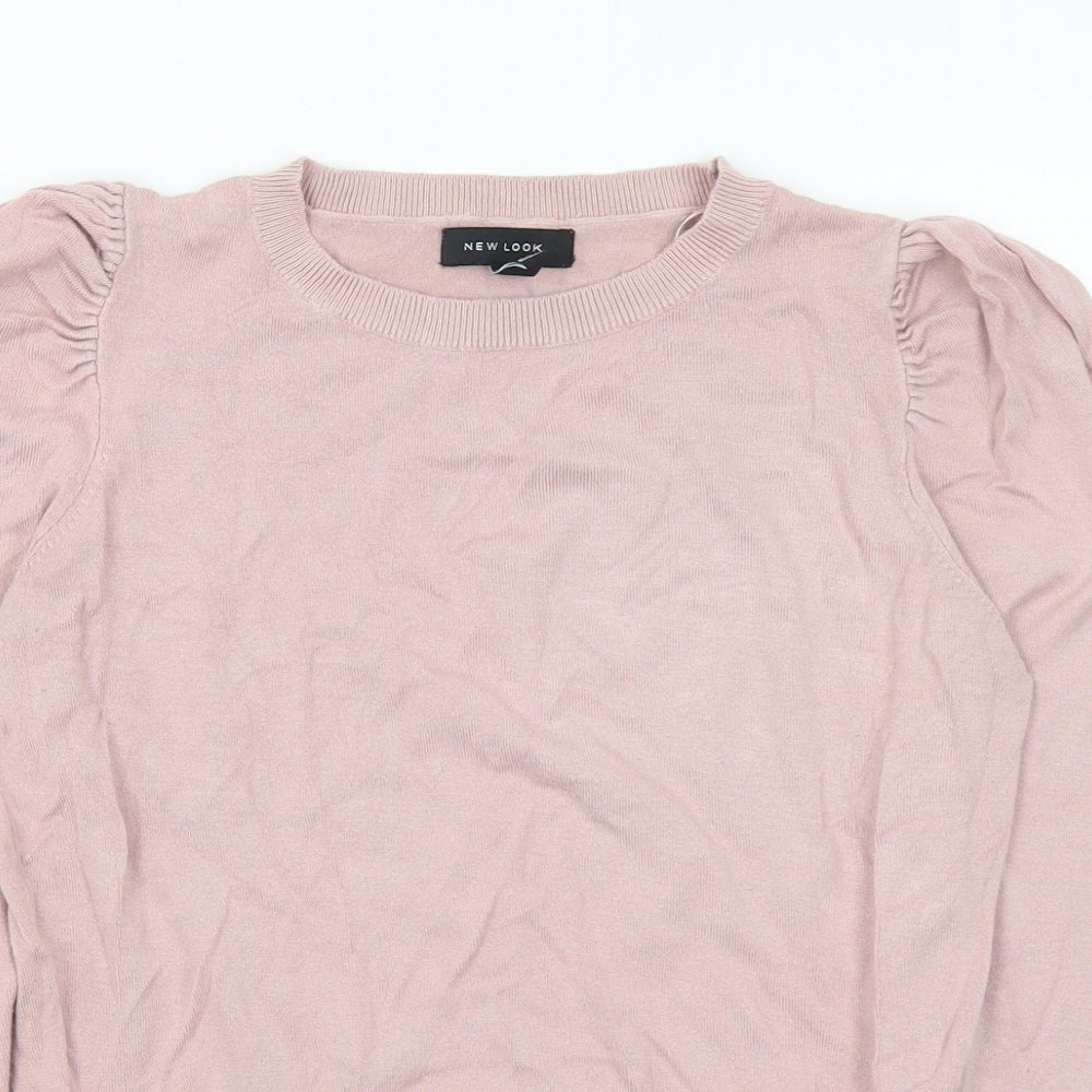 New Look Womens Pink Round Neck  Viscose Pullover Jumper Size 12