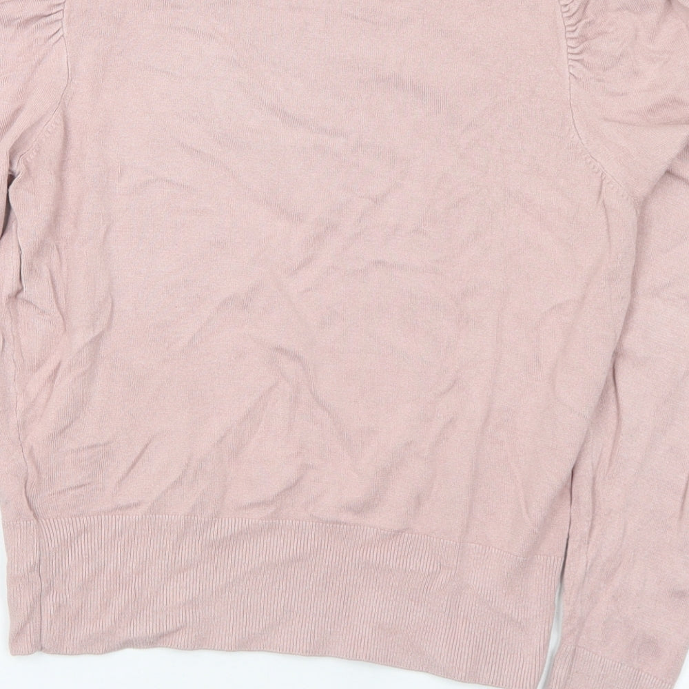 New Look Womens Pink Round Neck  Viscose Pullover Jumper Size 12
