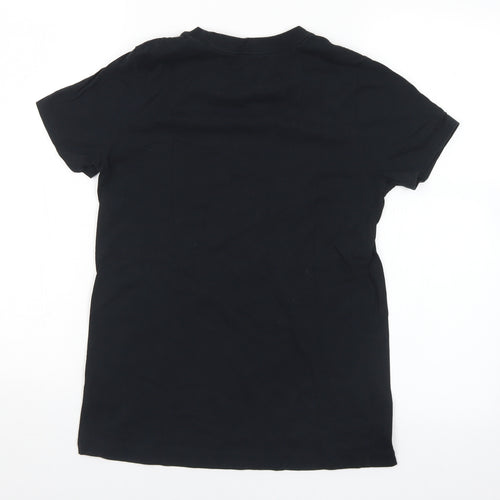 Converse Womens Black  Cotton Basic T-Shirt Size S Crew Neck - Converse All Star