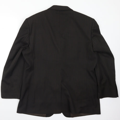 BHS Mens Brown Striped Polyester Jacket Suit Jacket Size 44