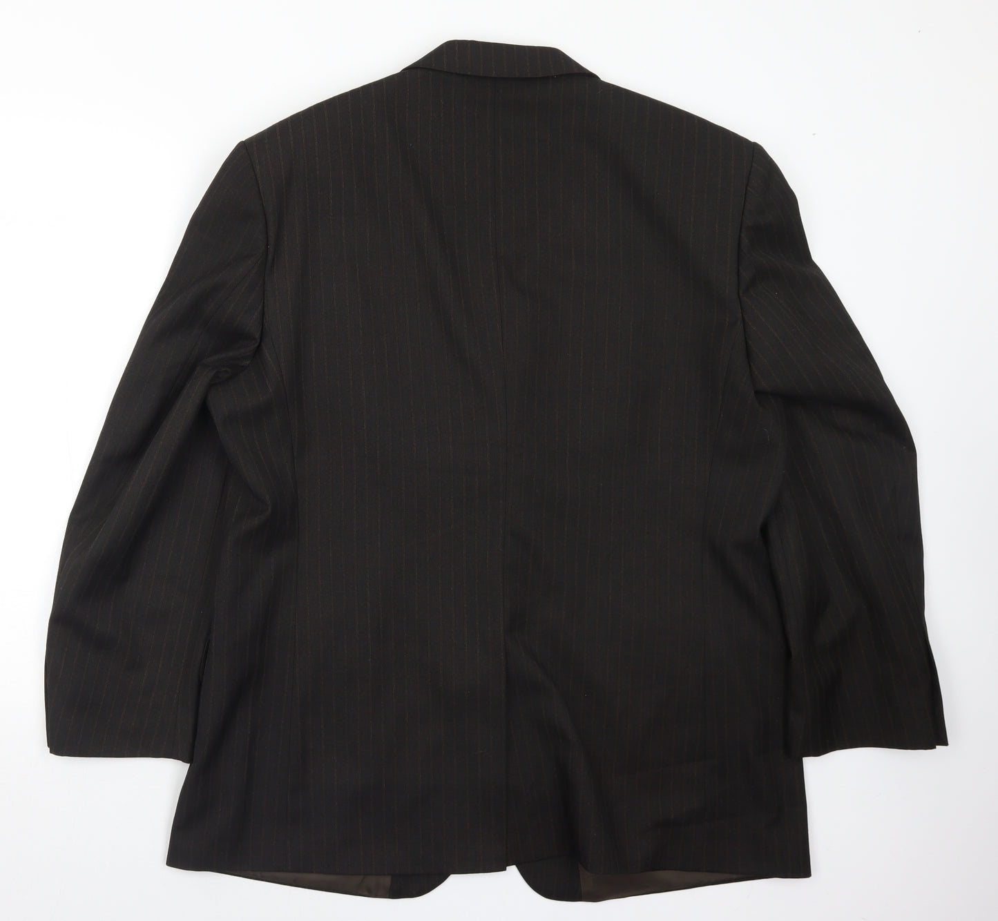BHS Mens Brown Striped Polyester Jacket Suit Jacket Size 44