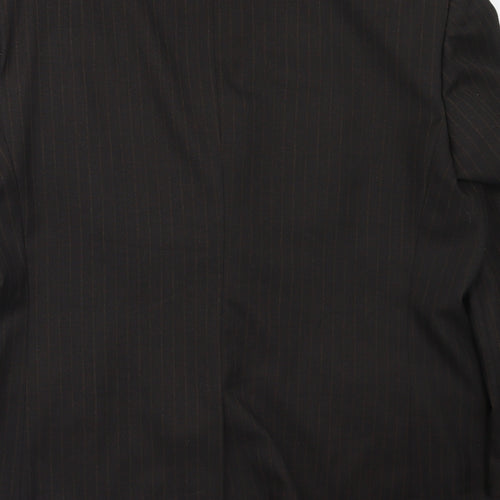 BHS Mens Brown Striped Polyester Jacket Suit Jacket Size 44