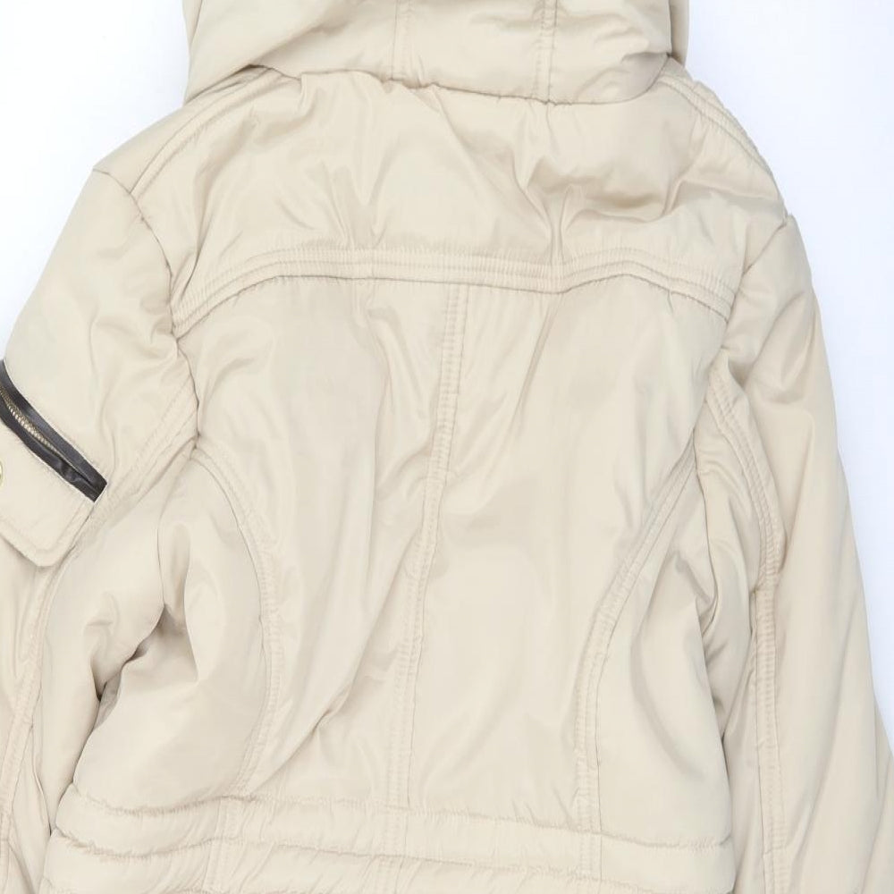 Quiz Womens Beige   Quilted Coat Size 14  Zip
