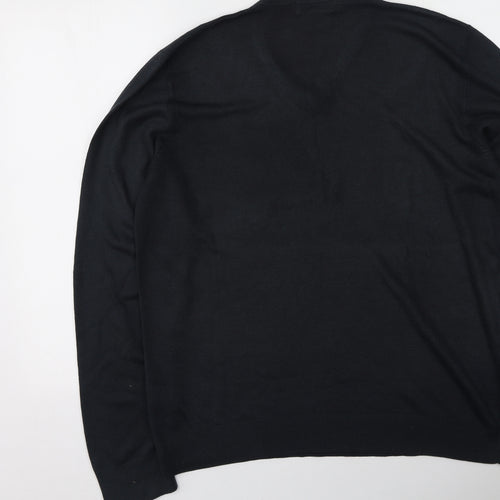 Marks and Spencer Mens Blue V-Neck  Acrylic Pullover Jumper Size L