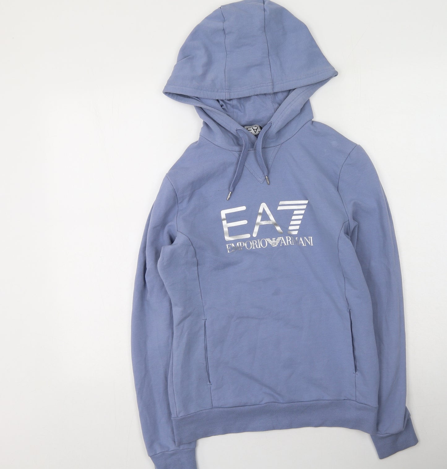 Emporio Armani Ea7 Womens Blue  Polyester Pullover Hoodie Size M