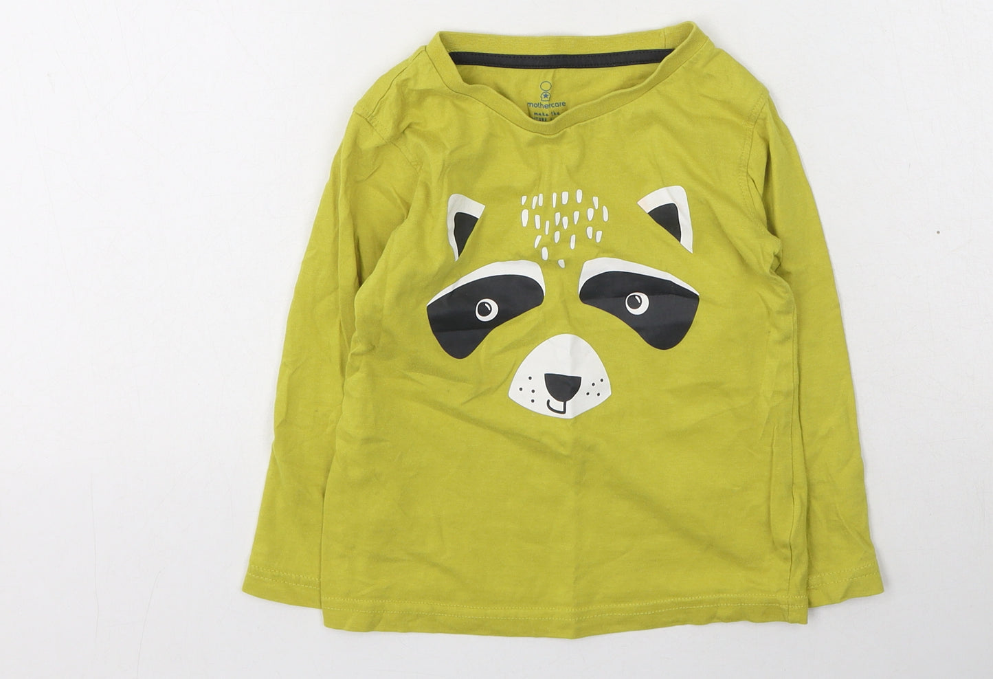 Mothercare Boys Yellow  Cotton Basic Casual Size 2-3 Years Round Neck  - fox