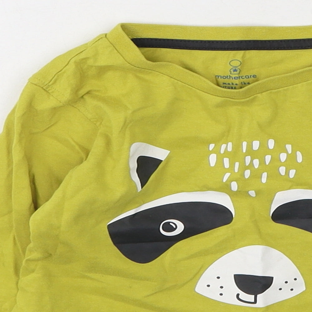 Mothercare Boys Yellow  Cotton Basic Casual Size 2-3 Years Round Neck  - fox